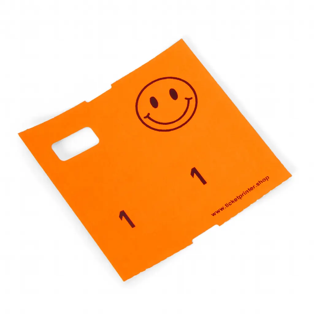 1000 biglietti prestampati per guardaroba, rosso/arancione fluo