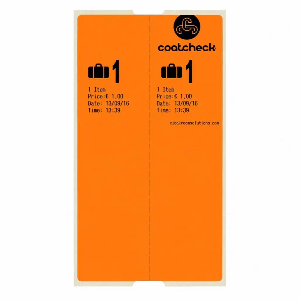 CoatCheck-matkatavaralaput, 14×160 lippua, oranssi