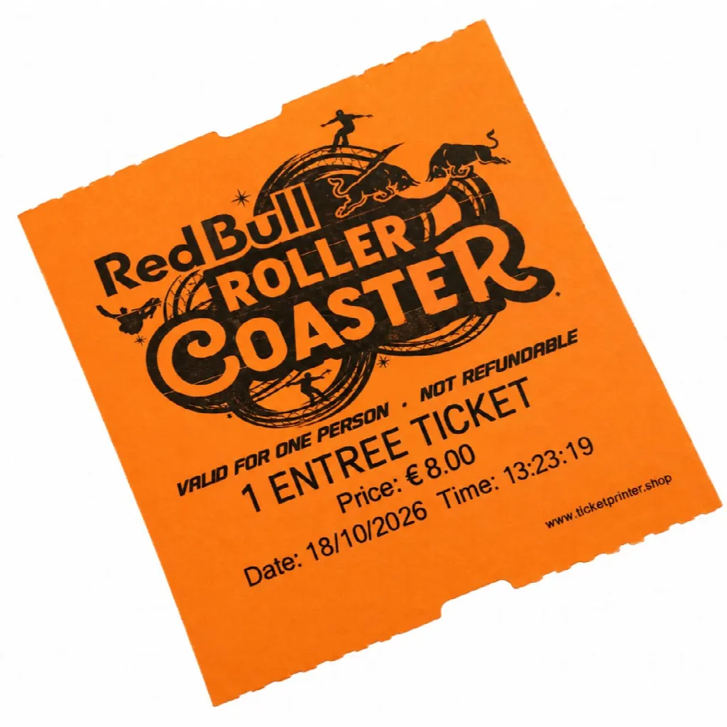 Rolo CoatCheck, bilhetes de entrada ‘económicos’ sem talão de controlo, 14 x 550 bilhetes, laranja