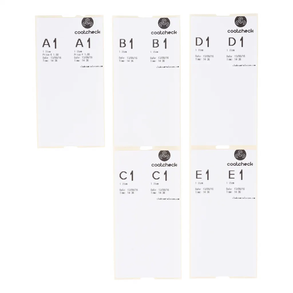 Etichete pentru bagaje CoatCheck, 14×160 tichete, albe