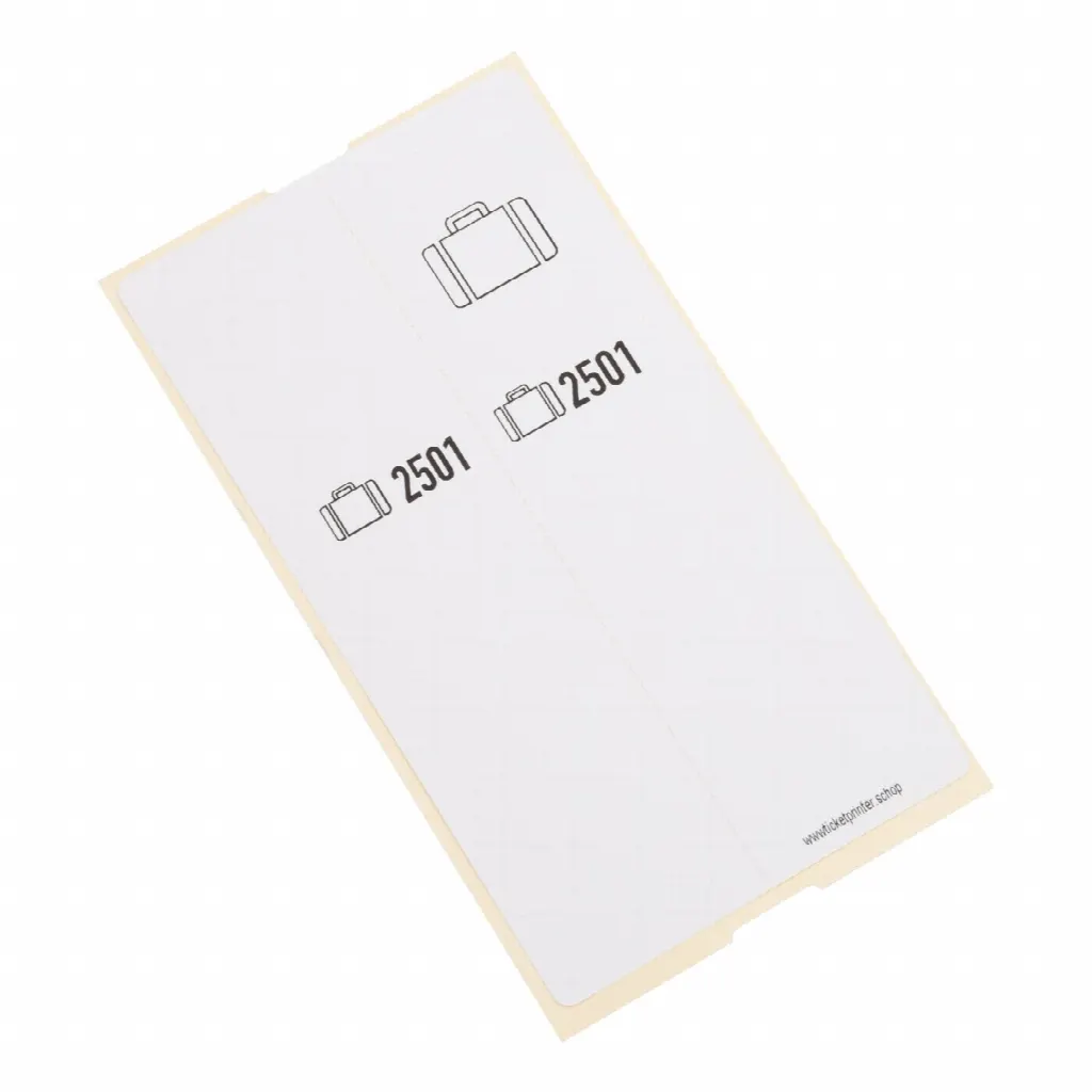 500 self-adhesive pre-printed luggage labels, series 2501-3000