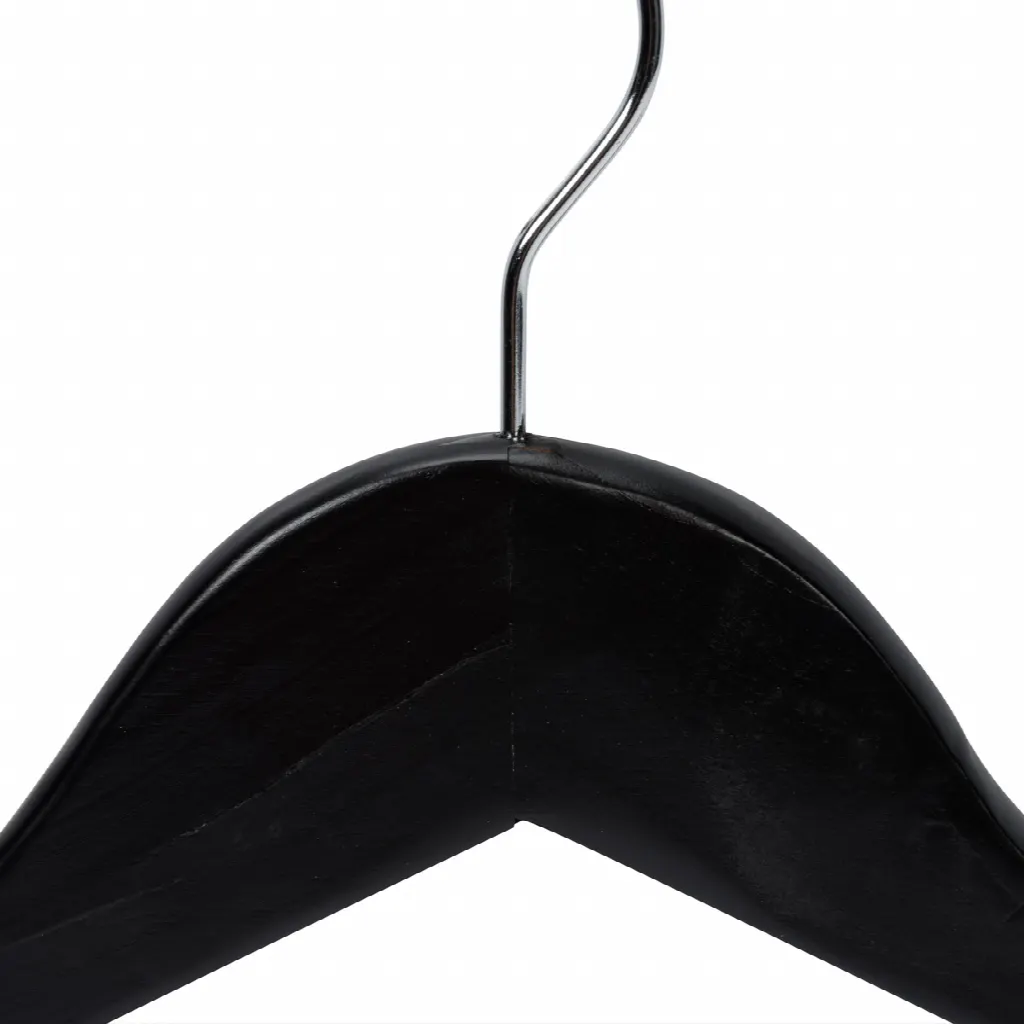 Elegáns fekete fa vállfák, 50 db