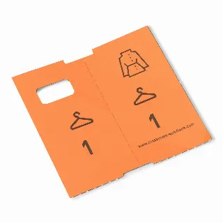 1000 pre-printed cloakroom tags, orange