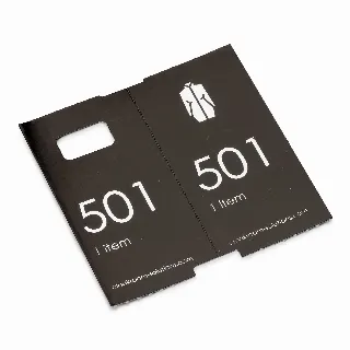 Luxury cloakroom tickets, black paper cloakroom tags with silver print, 501-1000